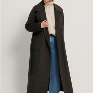 Mango Dark Chocolate Brown Wool Coat
